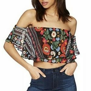 Show Me Your Mumu Nica Ruffle Crop Top Mexical new